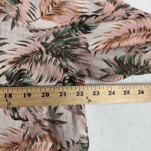 J.‎ JILL Love Linen Top Women's Sz M Tropical Tunic Pullover V-Neck 3/4 Flutter - Picture 8 of 11